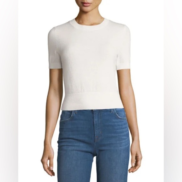 J BRAND Briony Crewneck Short-sleeve Cashmere Sweater - Picture 1 of 4